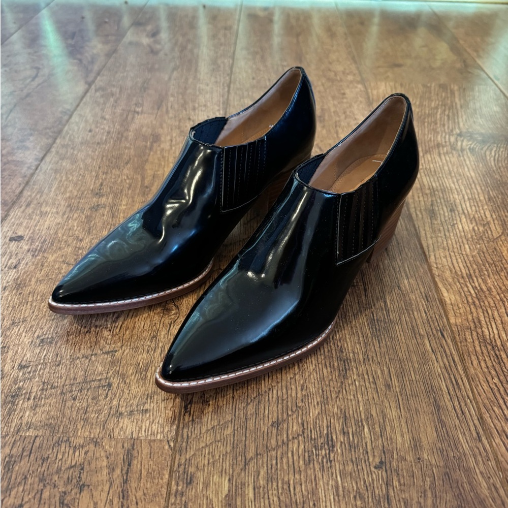 Anthropologie Bill Blass Tina Ankle Booties Black Size 8